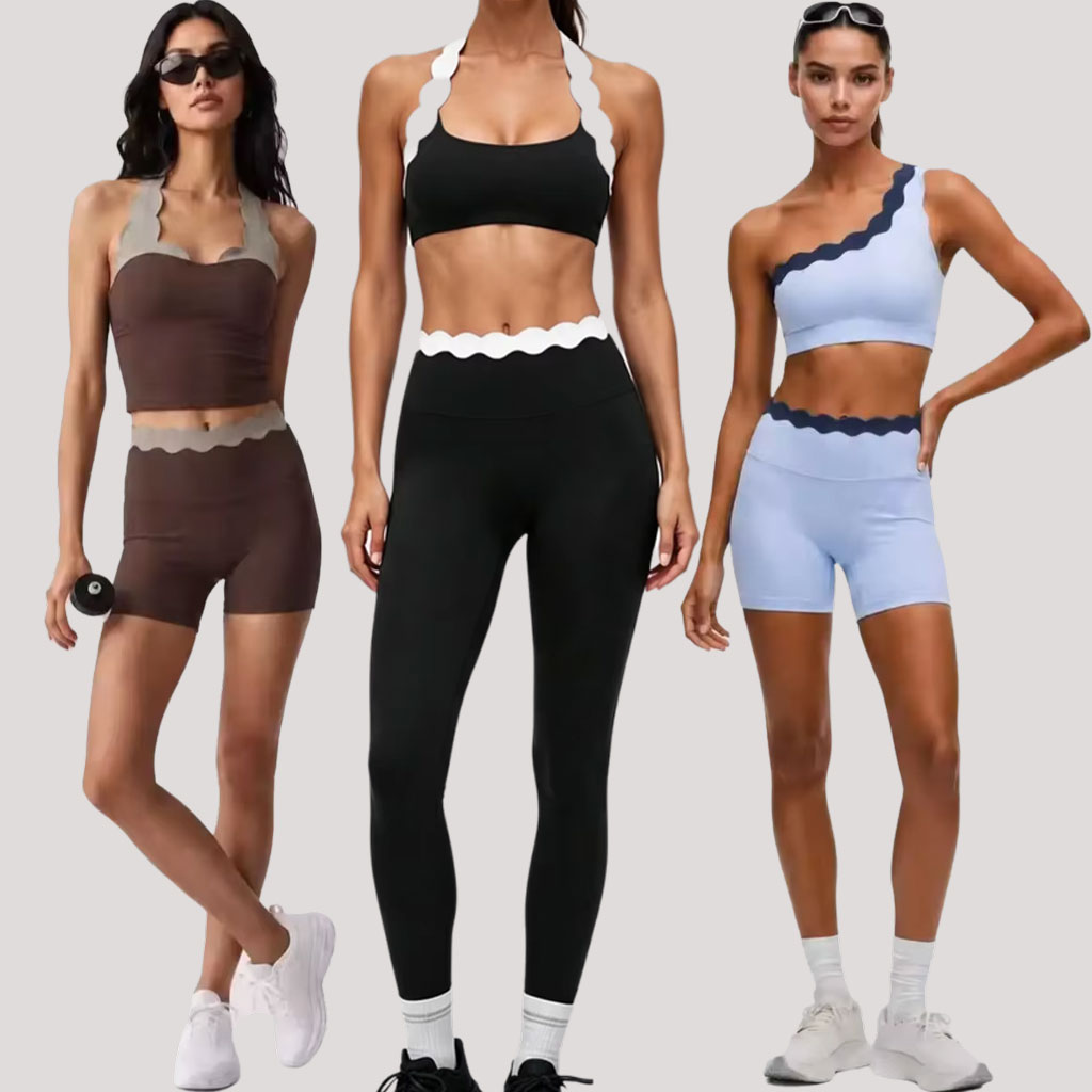 Yoga Fitness Leggings - طقم يوغا نسائي من قطعتين: حمالة