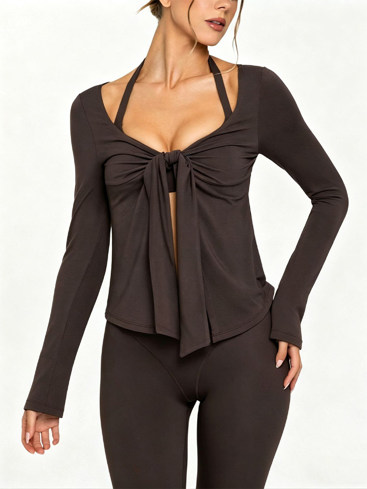 سترة رياضية طويلة الأكمام بأسل - مراجعة Yoga Fitness Hoodie وسعره