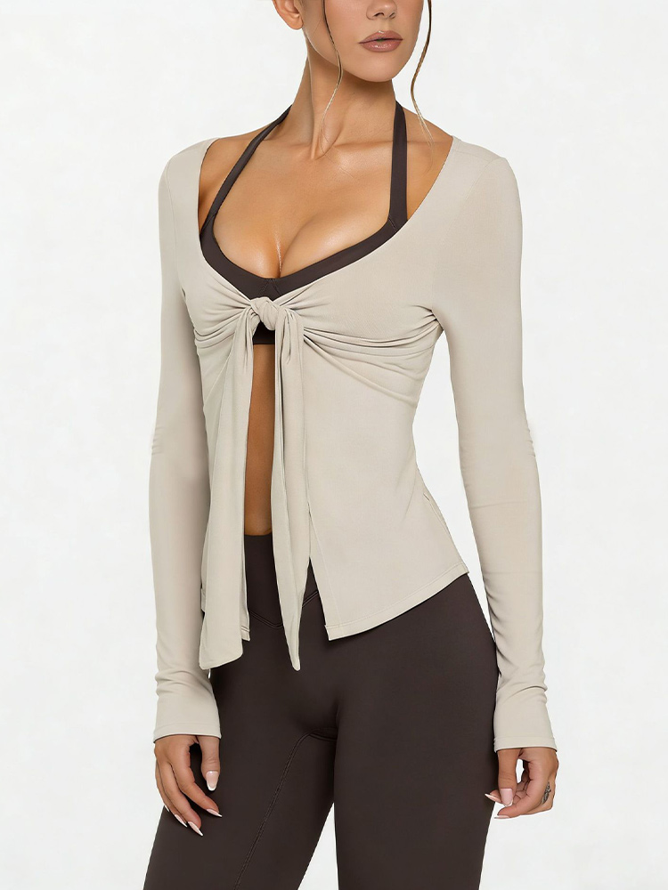 سترة رياضية طويلة الأكمام بأسل - مراجعة Yoga Fitness Hoodie وسعره