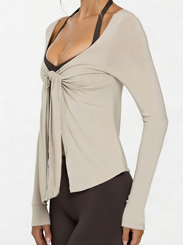 سترة رياضية طويلة الأكمام بأسل - مراجعة Yoga Fitness Hoodie وسعره